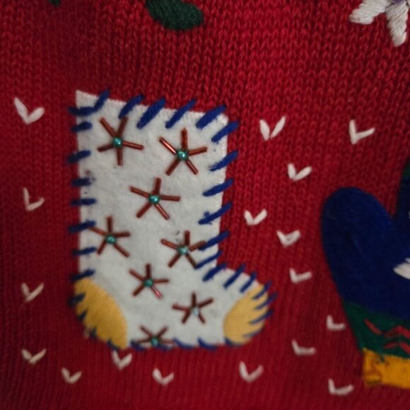 Vintage Embroidered Front Back Christmas Winter Y2K Sweater Vest Size XL - Picture 4 of 8